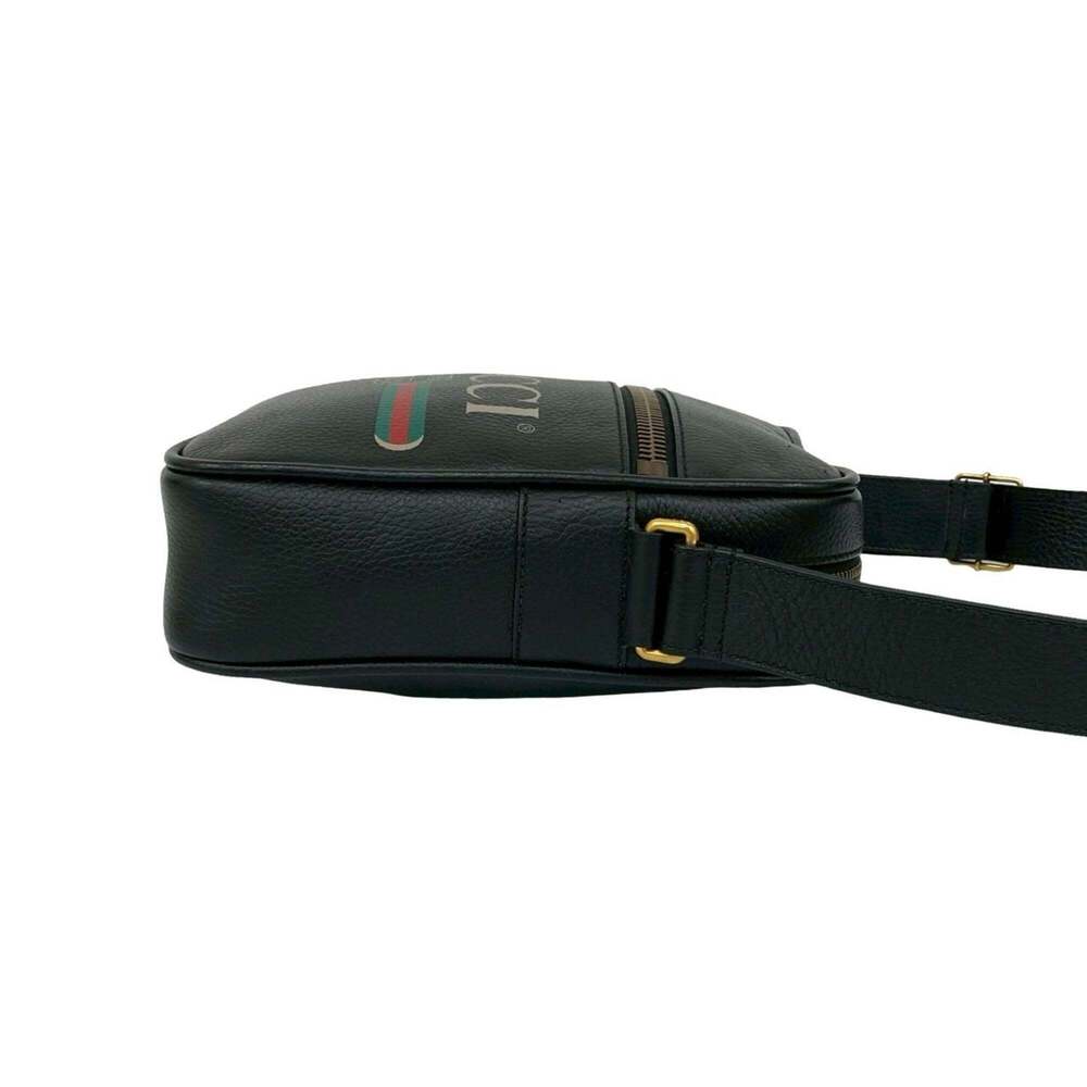 GUCCI Black Leather Pochette Shoulder Bag - Picture 6 of 10